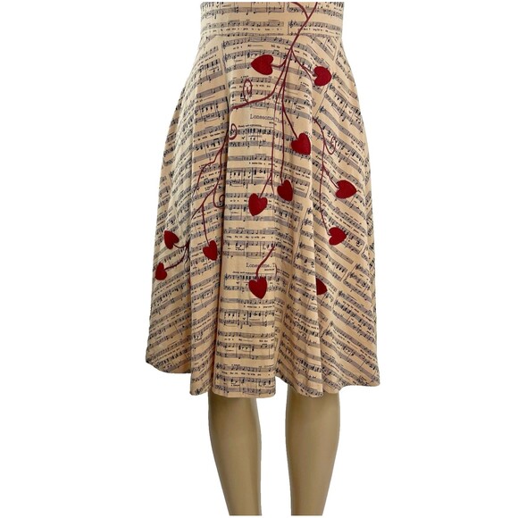 Effie’s Heart Symphony Dress Size S Music Notes Hearts Novelty Fit Flare Twee - Picture 4 of 10